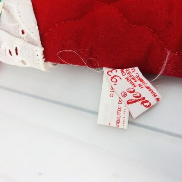 19" Christmas Stocking Annalee Mobilitee Mouse Red Quilted Green White - Picture 14 of 16